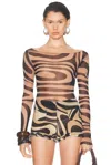 Pucci Marmo Tulle Top In Black