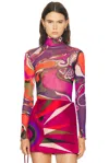Pucci Long Sleeve Top In Multi
