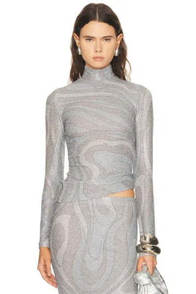 Pucci Long Sleeve Top In Gray