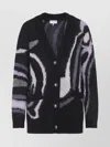 Pucci Embroidered Mohair Blend Oversize Cardigan In Black