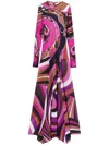 Pucci Orchidee And Iride-print Maxi Dress In Multicolor