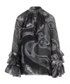Pucci Abstract-print Ruffled Blouse In Multi