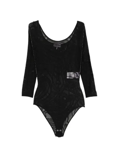 Pucci Long-sleeve Sheer Top In Black