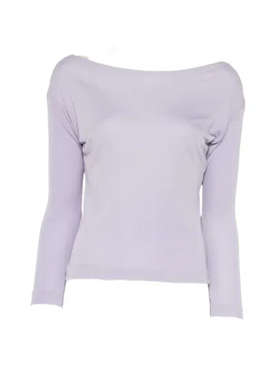 Pre-owned Pucci Long-sleeve Silk Top In 紫色