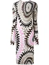 Pucci Longsleeved Printed Dress In Multi
