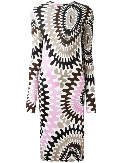 Pucci Longsleeved Printed Dress In Multi