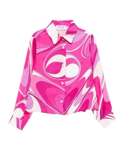 Pucci Long-sleeved Shirt In Pink