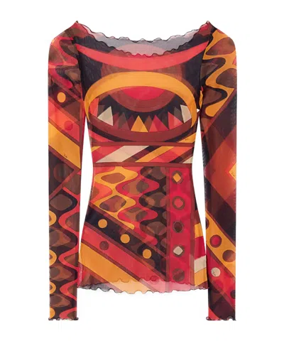 Pucci Long-sleeved T-shirt In Multi