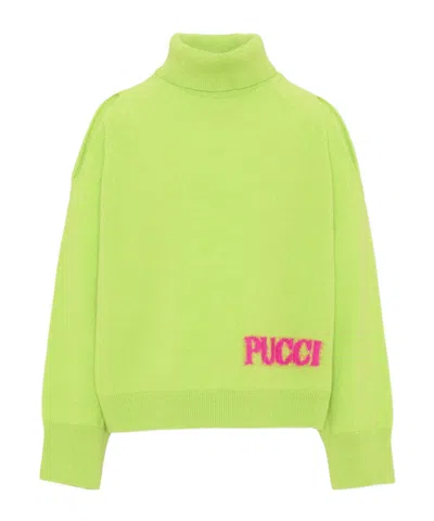 Pucci Long-sleeved Turtleneck Sweater In Multi