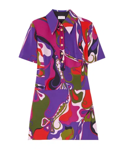 Pucci Printed Cady Mini Dress In Multi
