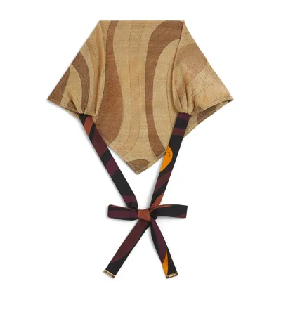 Pucci Lurex Marmo Print Bandana In Brown