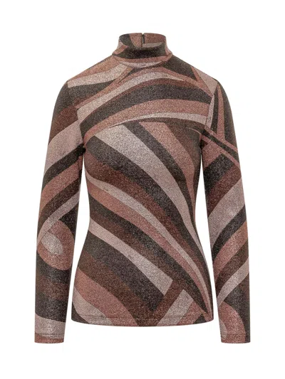 Pucci Lurex T-shirt Top In Multi