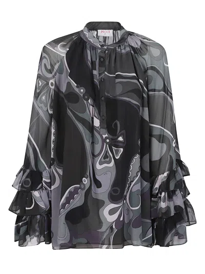 Pucci Luxurious Silk Shirt For Women - Elegantly Crafted In Black