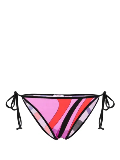 Pucci Marmo-print Bikini Bottoms In Purple