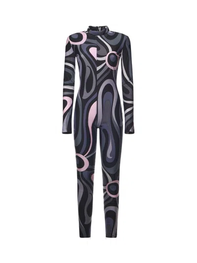 PUCCI LYCRA JUMPSUIT WITH MARBLE PRINT