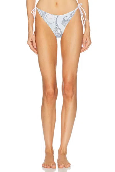 Pucci Lycra Tie Side Bikini Bottom In White