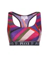 Pucci Abstract-print Sporty Bra Clothing In Multi
