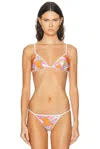 Pucci Lycra Triangle Bikini Top In Multicolor