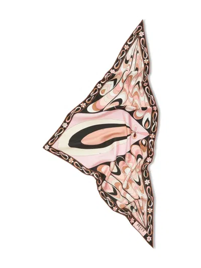 Pucci Maddalena And Onde-print Silk Scarf In Pink