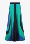 Pucci Silk Twill High Waist Wide Leg Trousers