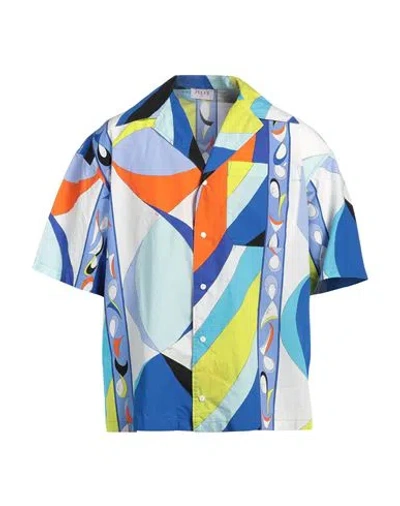 Pucci Man Shirt Blue Size L Cotton