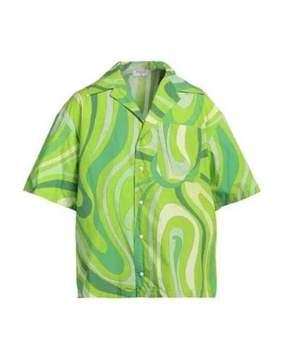 Pucci Man Shirt Green Size L Cotton