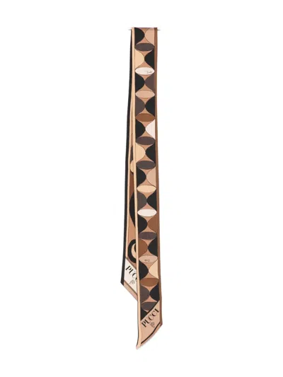 PUCCI MANUBA AND MOIRÈ-PRINT SILK SCARF