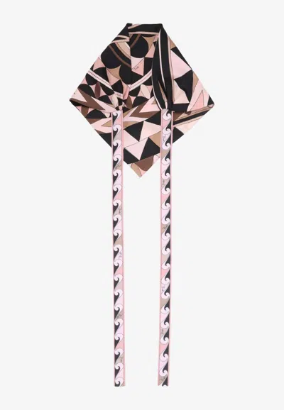 Pucci Manuba Print Silk Head Scarf In Multi