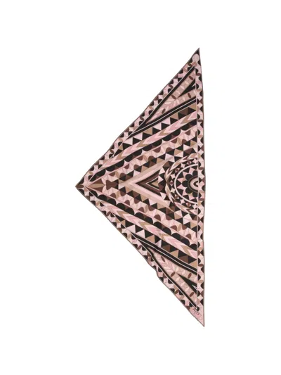 PUCCI MANUBA PRINT SILK TRIANGLE SCARF
