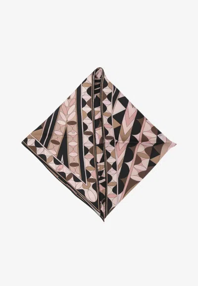 Pucci Manuba Print Silk Triangle Scarf In Multi
