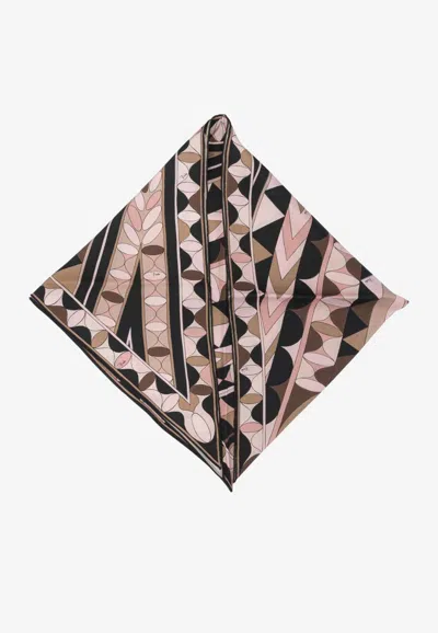 Pucci Manuba Print Silk Twill Triangle Scarf In Multi