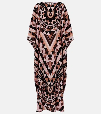 Pucci Manuba Silk Crêpe De Chine Kaftan In Pink