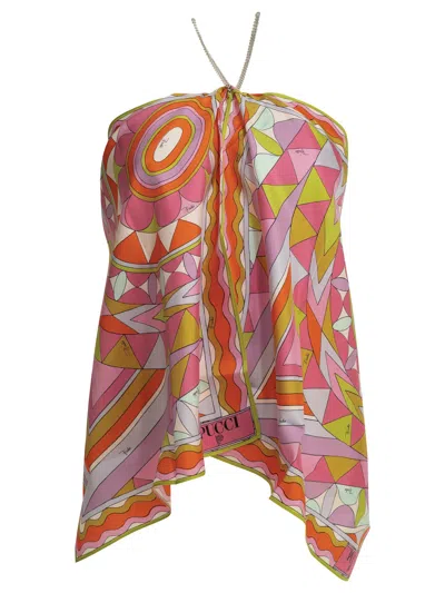 Pucci Manuba Halterneck Top Chain Strap In Multi