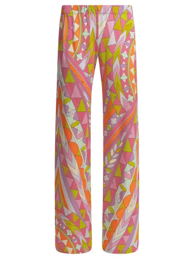 Pucci Manuba Printed Jersey Pants In Pink