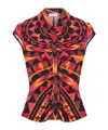 Pucci Manuba-print Ruched Blouse In Red