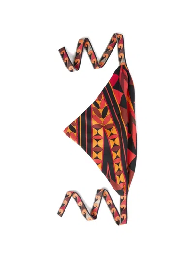 Pucci Manuba-print Silk Bandana In Brown