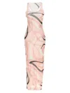 Pucci Sleeveless Maxi Dress Abstract Cut-outs In Pink