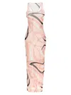 Pucci Sleeveless Maxi Dress Abstract Cut-outs In Pink