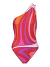 Pucci "marble" One Piece Swimsuit In Multi