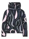 Pucci Hooded Padded Nylon Jacket With Elastic Cuffs In Multi