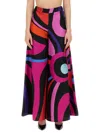 Pucci Marmo-print Silk Palazzo Pants In Multicolour
