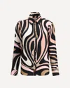Pucci Women Marble Print Shirt In Pink