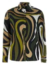 Pucci Multicolor Marble Shirt In Green