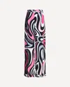 Pucci Marble Print Silk Pants In Multi