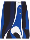 Pucci Abstract-pattern Print Midi Skirt In Blue