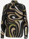 Pucci Multicolor Marble Shirt In Red