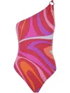 Pucci "marble" One Piece Swimsuit In Multi