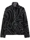 Pucci Marbled-pattern Felted Bomber Jacket In Black