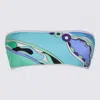 Pucci Abstract Print Bandeau Bikini Top In Verde/lilla