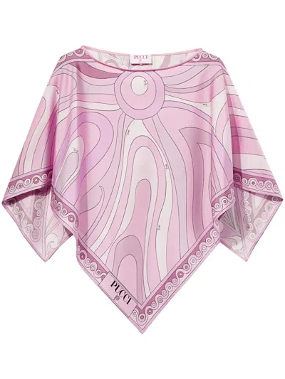 Pucci Marmo And Orchidee-print Top In 粉色